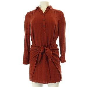 Maeve Mini Dress Short Button Down Long Sleeve 0